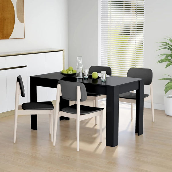 Dining Tables Dining Table Black 140X74.5X76 Cm Engineered Wood