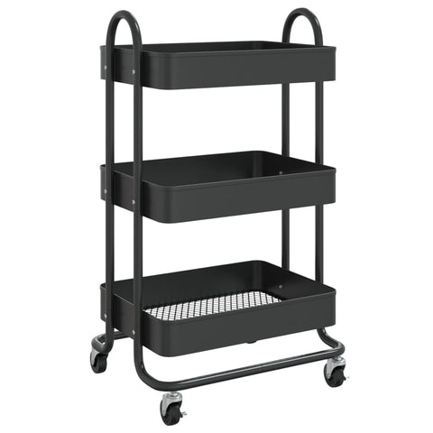 Other Home Furniture 3 Tier Trolley Black 43X34x79 Cm Steel