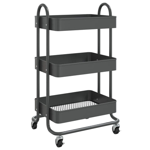 Other Home Furniture 3 Tier Trolley Anthracite 43X34x79 Cm Steel