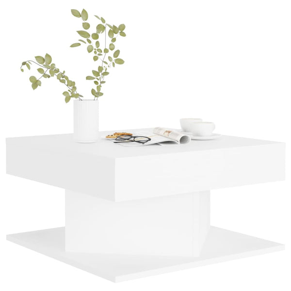 Coffee Tables Coffee Table White 57X57x30 Cm Engineered Wood