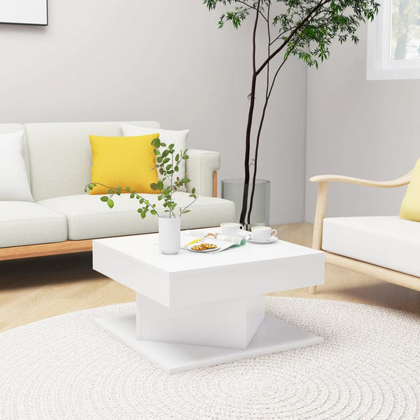 Coffee Tables Coffee Table White 57X57x30 Cm Engineered Wood