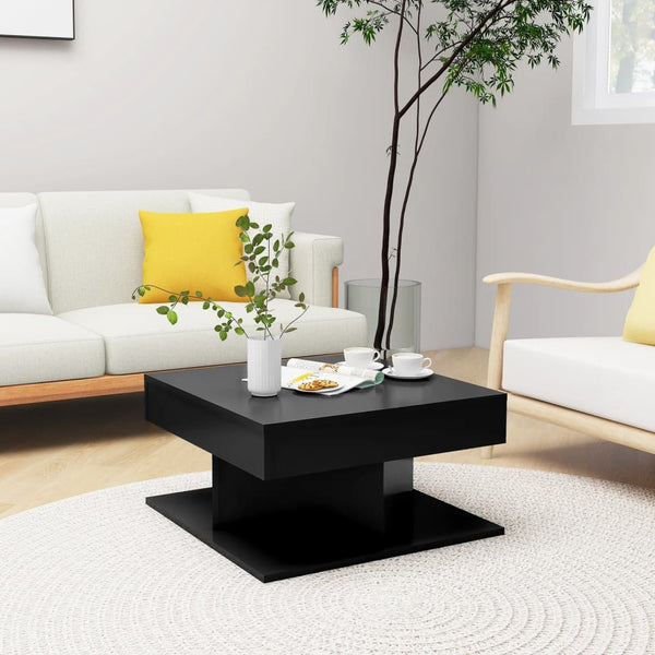 Coffee Tables Coffee Table Black 57X57x30 Cm Engineered Wood