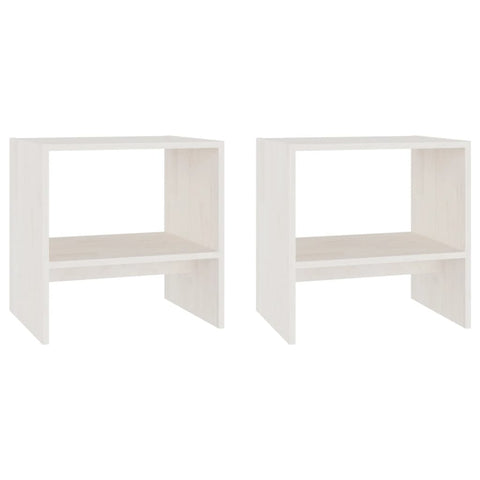 Bedside Tables Bedside Cabinets 2 Pcs White 40X30.5X40 Cm Solid Pinewood