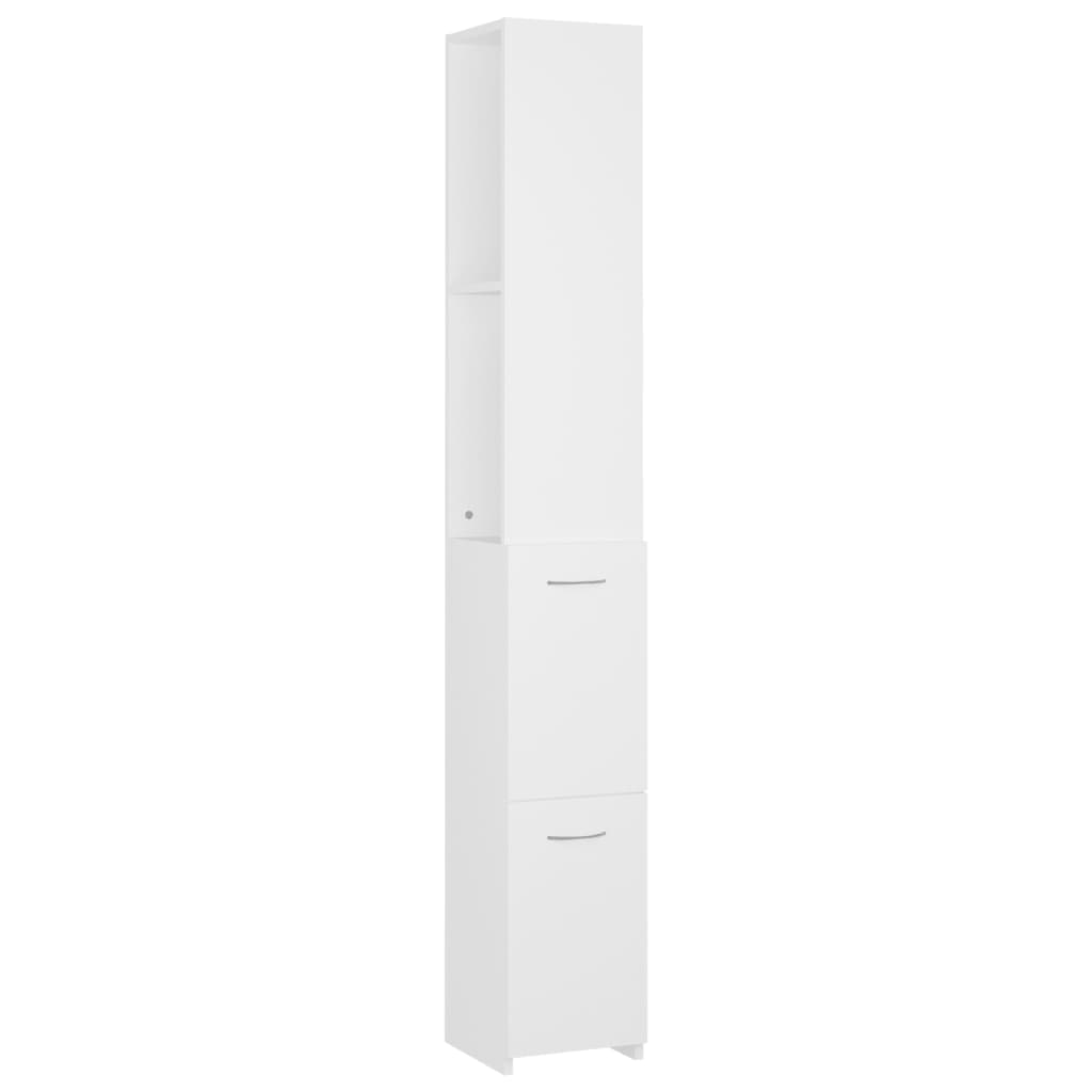 Bathroom Cabinets Bathroom Cabinet White 25X26.5X170 Cm Engineered Wood