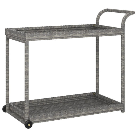 Kitchen Carts Bar Cart Grey 100X45x83 Cm Poly Rattan