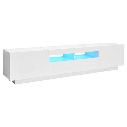 TV Stands & Entertainment Units Tv Cabinet With Led Lights White 180X35x40 Cm