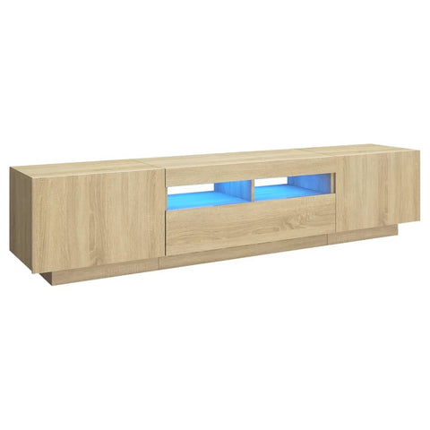 TV Stands & Entertainment Units Tv Cabinet With Led Lights Sonoma Oak 180X35x40 Cm