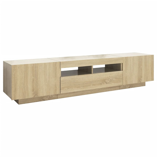 TV Stands & Entertainment Units Tv Cabinet With Led Lights Sonoma Oak 180X35x40 Cm