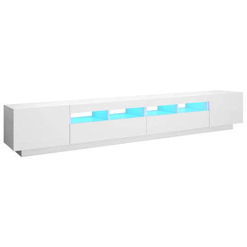 TV Stands & Entertainment Units Tv Cabinet With Led Lights White 260X35x40 Cm