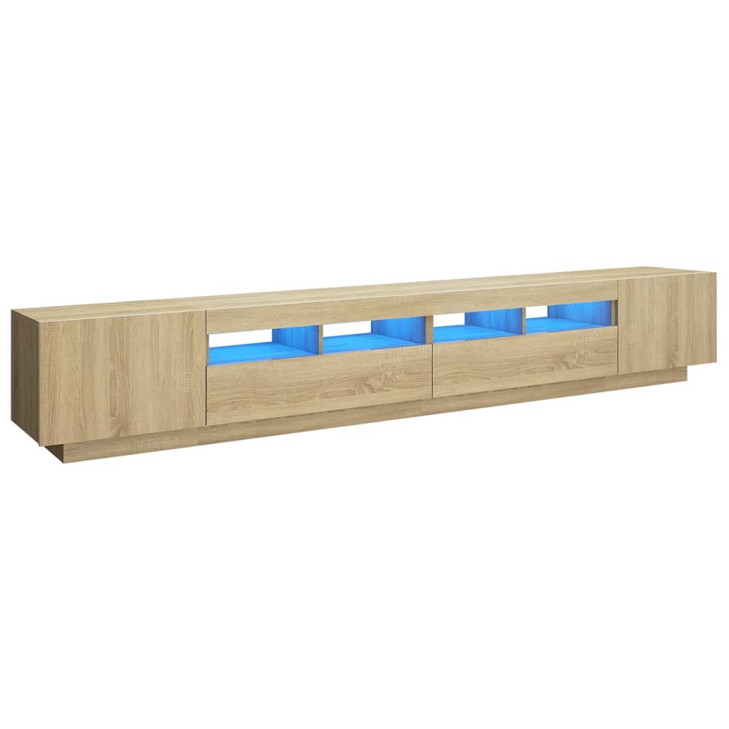 TV Stands & Entertainment Units Tv Cabinet With Led Lights Sonoma Oak 260X35x40 Cm