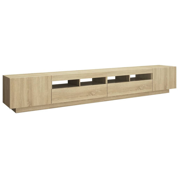 TV Stands & Entertainment Units Tv Cabinet With Led Lights Sonoma Oak 260X35x40 Cm