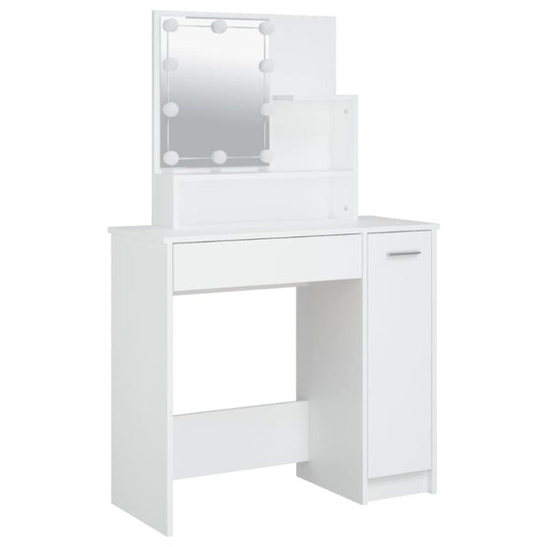 Dressing Tables Dressing Table With Led White 86.5X35x136 Cm