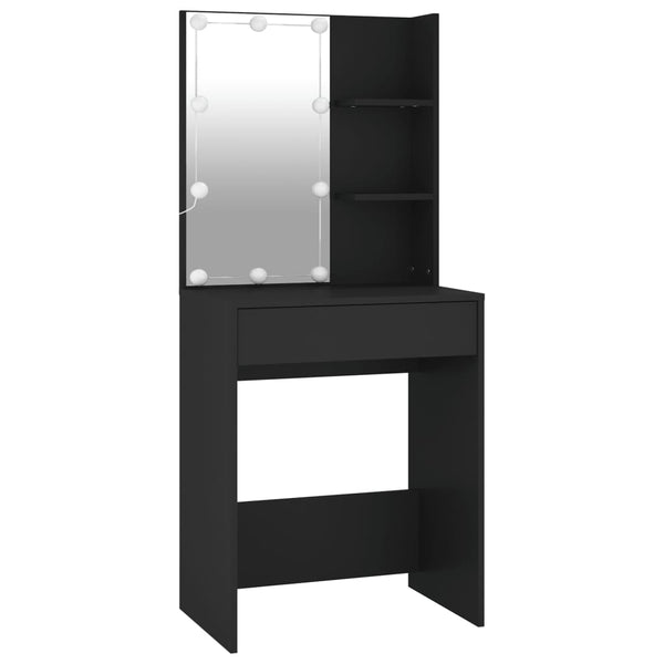 Dressing Tables Dressing Table With Led Black 60X40x140 Cm