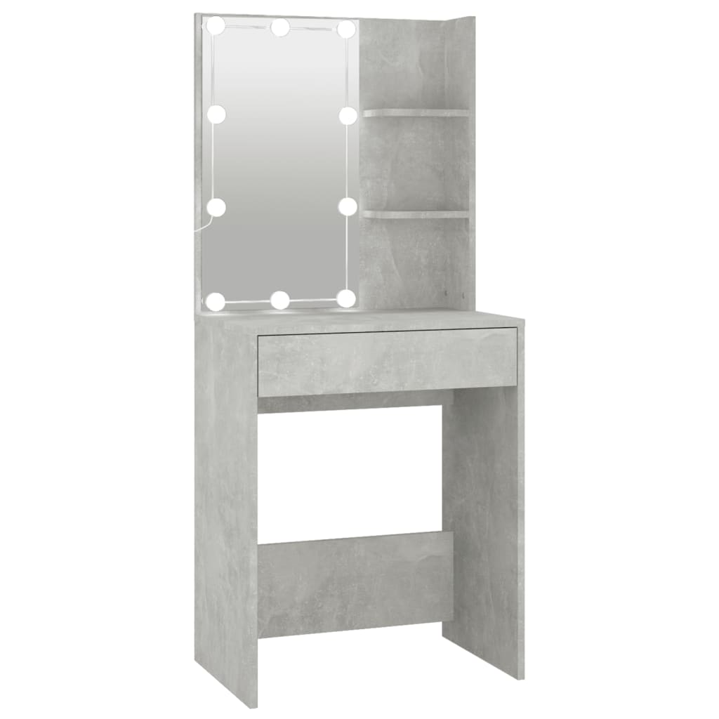 Dressing Tables Dressing Table With Led Concrete Grey 60X40x140 Cm