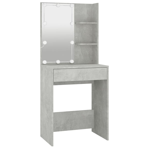 Dressing Tables Dressing Table With Led Concrete Grey 60X40x140 Cm