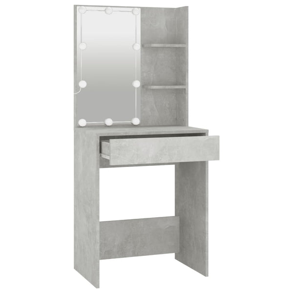 Dressing Tables Dressing Table With Led Concrete Grey 60X40x140 Cm