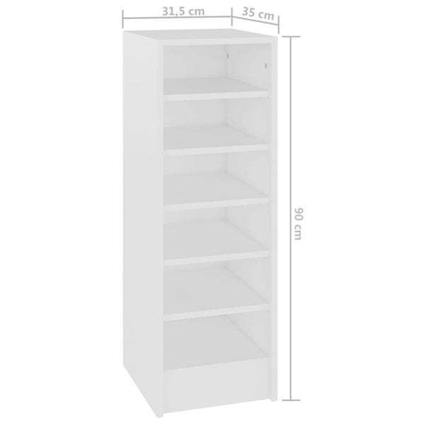 Shoe Cabinets Shoe Cabinet White 31.5X35x90 Cm Engineered Wood