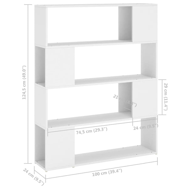 Cabinets & Cupboards Book Cabinet Room Divider White 100X24x124 Cm