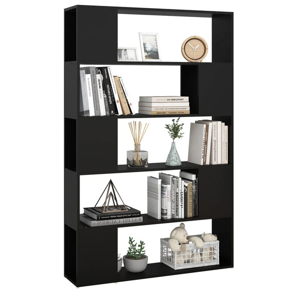 Cabinets & Cupboards Book Cabinet Room Divider Black 100X24x155 Cm Engineered Wood