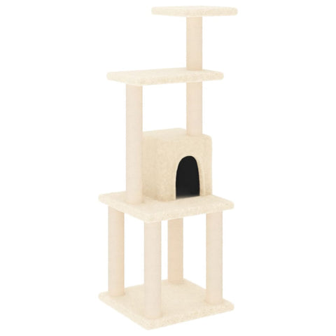 Furniture & Scratchers Cat Tree With Sisal Scratching Posts Cream 105 Cm