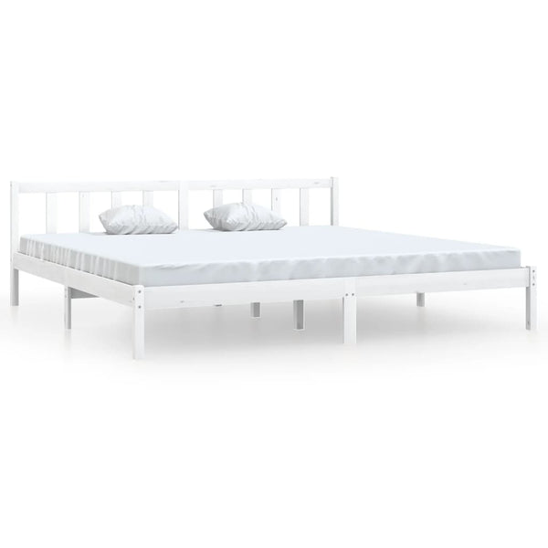 King Bed Frames Bed Frame White Solid Wood Pine 183X203 Cm King Size