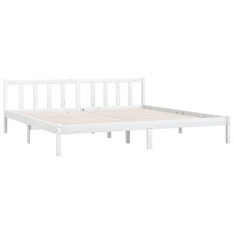 King Bed Frames Bed Frame White Solid Wood Pine 183X203 Cm King Size