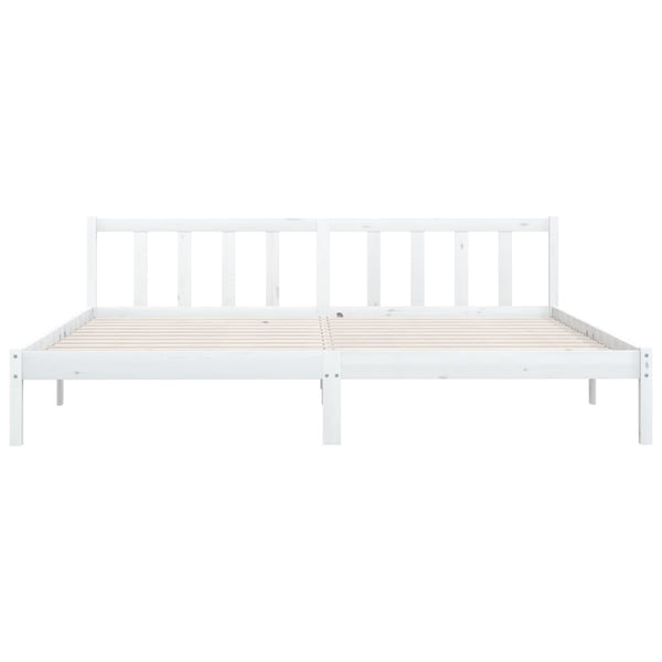 King Bed Frames Bed Frame White Solid Wood Pine 183X203 Cm King Size