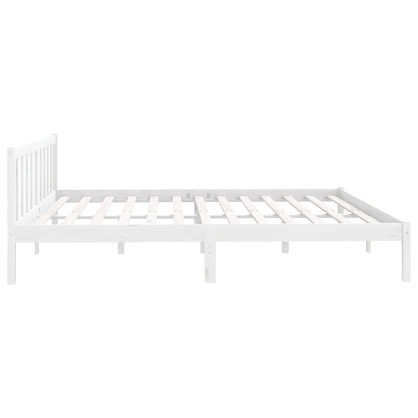 King Bed Frames Bed Frame White Solid Wood Pine 183X203 Cm King Size