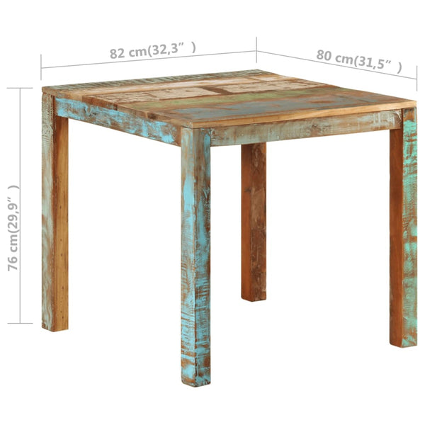 Dining Tables Dining Table 82X80x76 Cm Solid Reclaimed Wood