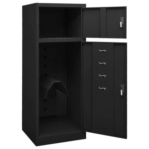 Cabinets & Cupboards Saddle Cabinet Black 53X53x140 Cm Steel