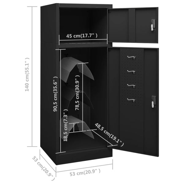 Cabinets & Cupboards Saddle Cabinet Black 53X53x140 Cm Steel