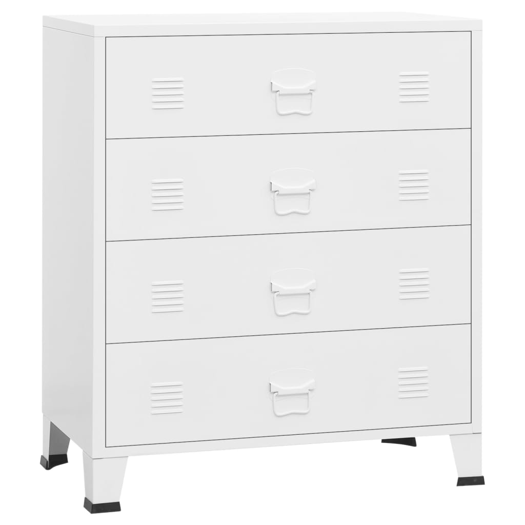 Dressers & Chests of Drawers Industrial Drawer Cabinet White 78X40x93 Cm Metal