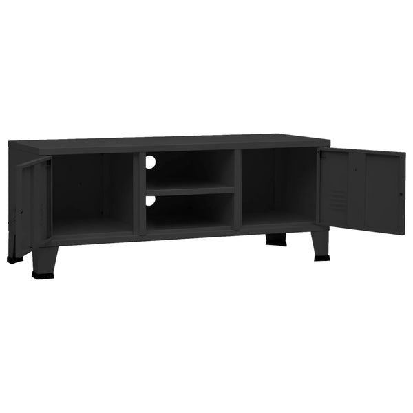 TV Stands & Entertainment Units Industrial Tv Cabinet Black 105X35x42 Cm Metal