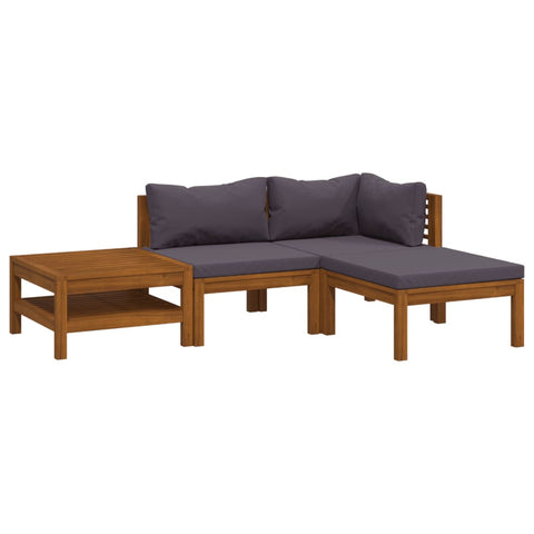 Patio Furniture Sets 4 Piece Garden Lounge Set With Cushion Solid Acacia Wood