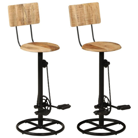 Benches Bar Stools Bar Stools 2 Pcs Solid Wood Mango