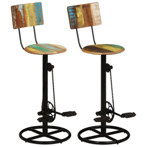 Benches Bar Stools Bar Stools 2 Pcs Solid Wood Reclaimed