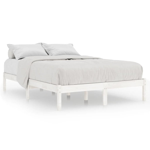 King Bed Frames Bed Frame White Solid Wood 183X203 Cm King Size