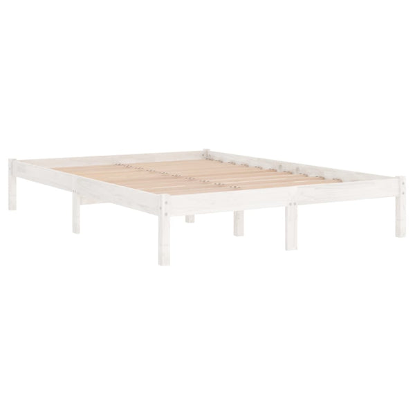 King Bed Frames Bed Frame White Solid Wood 183X203 Cm King Size