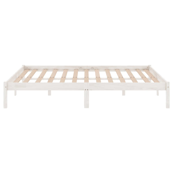 King Bed Frames Bed Frame White Solid Wood 183X203 Cm King Size