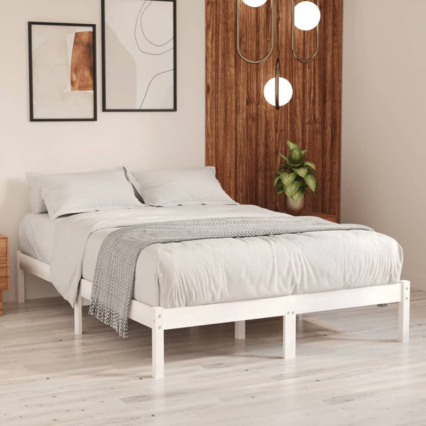 King Bed Frames Bed Frame White Solid Wood 183X203 Cm King Size