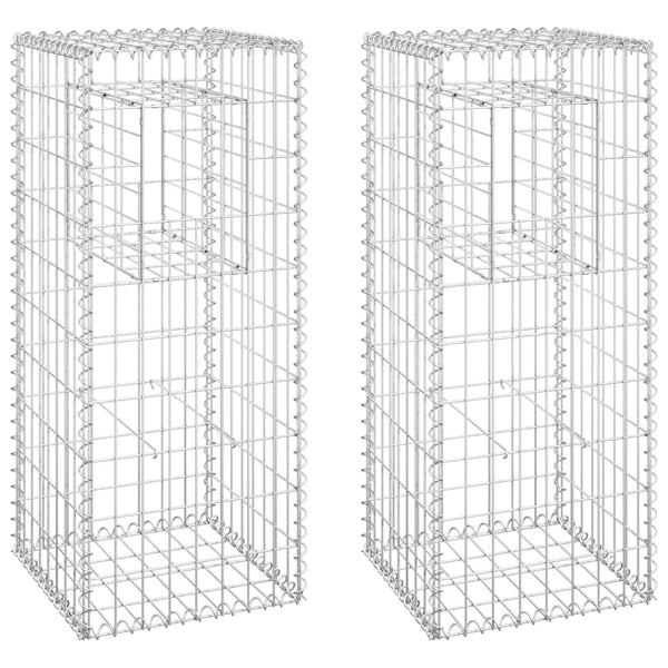 Gabion Baskets Gabion Basket Posts 2 Pcs 40X40x100 Cm Iron