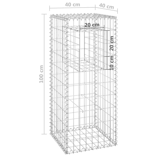 Gabion Baskets Gabion Basket Posts 2 Pcs 40X40x100 Cm Iron