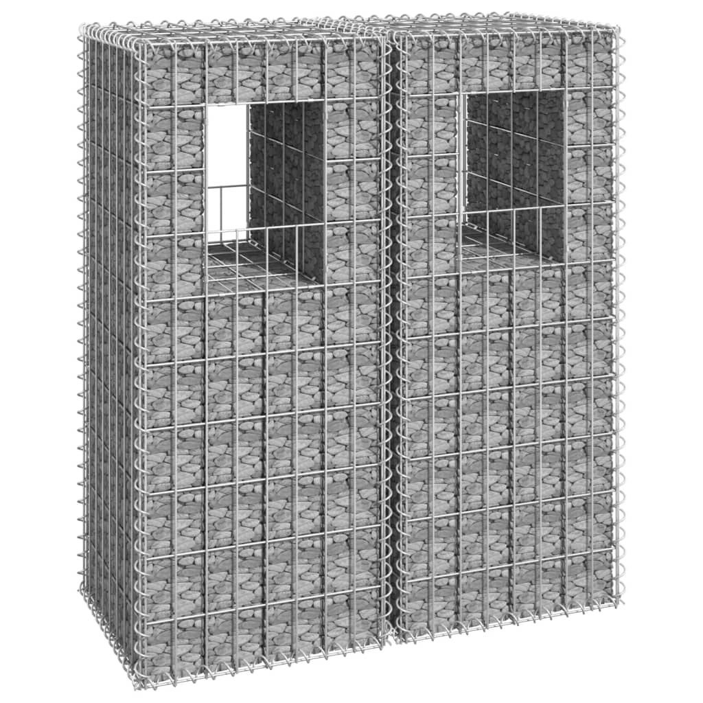 Gabion Baskets Gabion Basket Posts 2 Pcs 40X40x100 Cm Iron