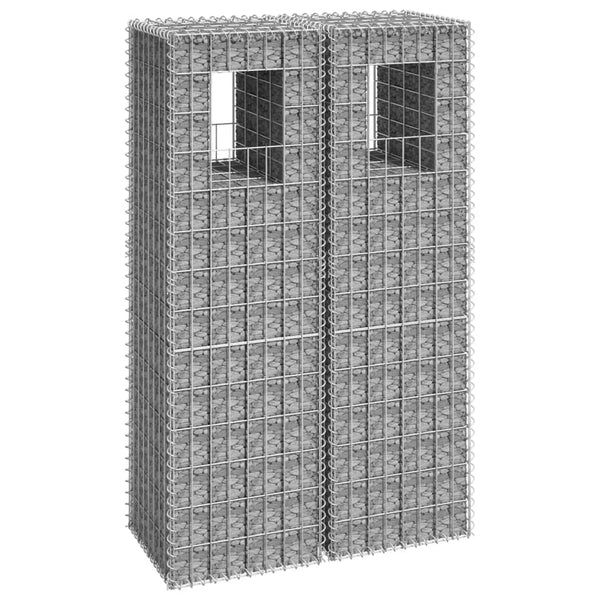 Gabion Baskets Gabion Basket Posts 2 Pcs 40X40x100 Cm Iron