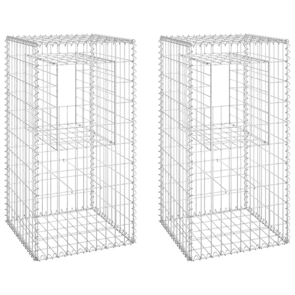 Gabion Baskets Gabion Basket Posts 2 Pcs 40X40x100 Cm Iron