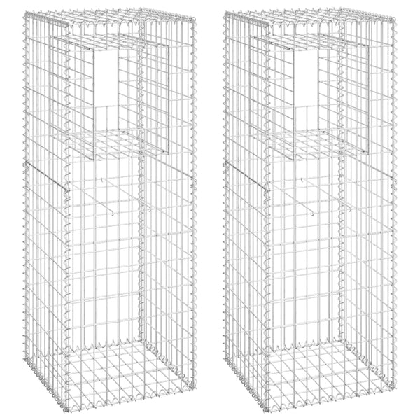 Gabion Baskets Gabion Basket Posts 2 Pcs 40X40x100 Cm Iron