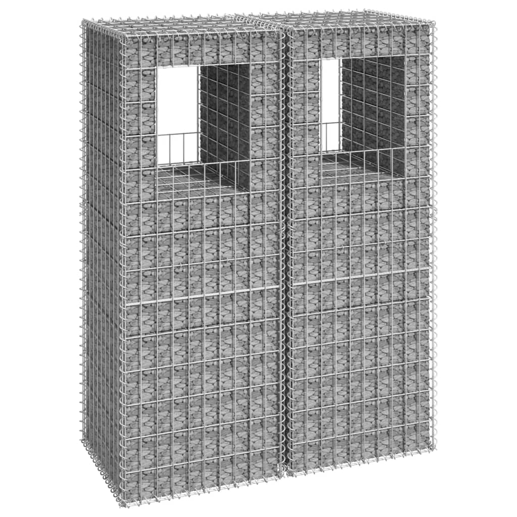 Gabion Baskets Gabion Basket Posts 2 Pcs 40X40x100 Cm Iron