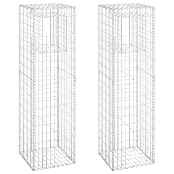 Gabion Baskets Gabion Basket Posts 2 Pcs 40X40x100 Cm Iron