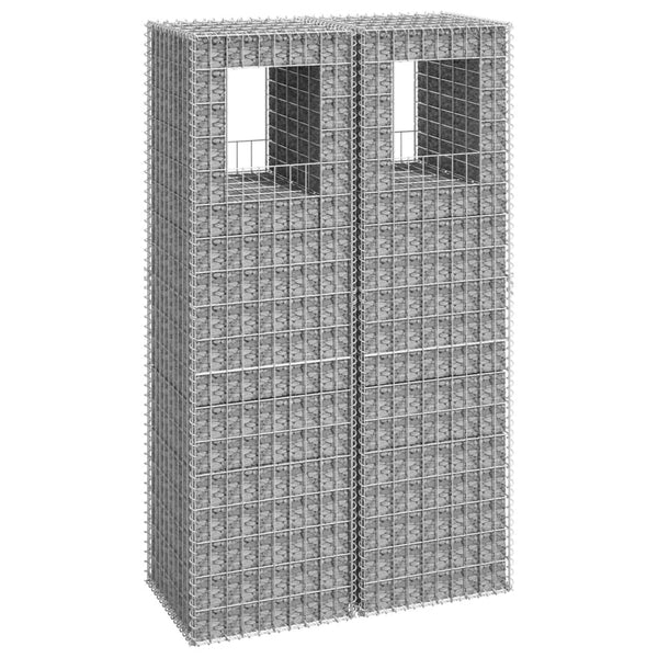 Gabion Baskets Gabion Basket Posts 2 Pcs 40X40x100 Cm Iron