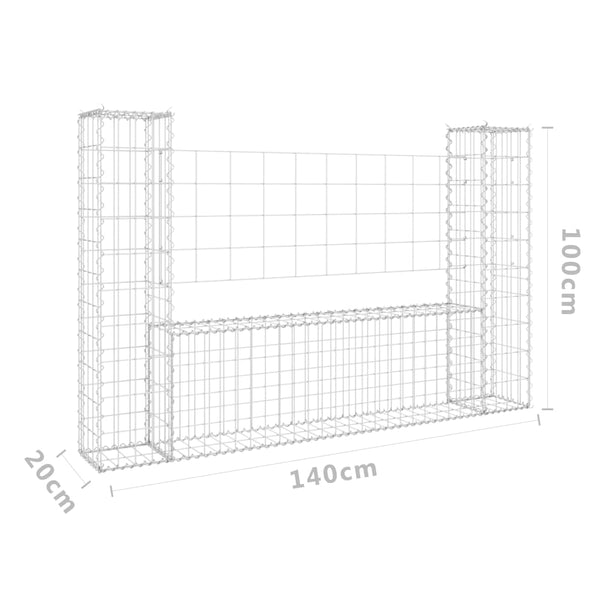 Gabion Baskets U Shape Gabion Basket With 2 Posts Iron